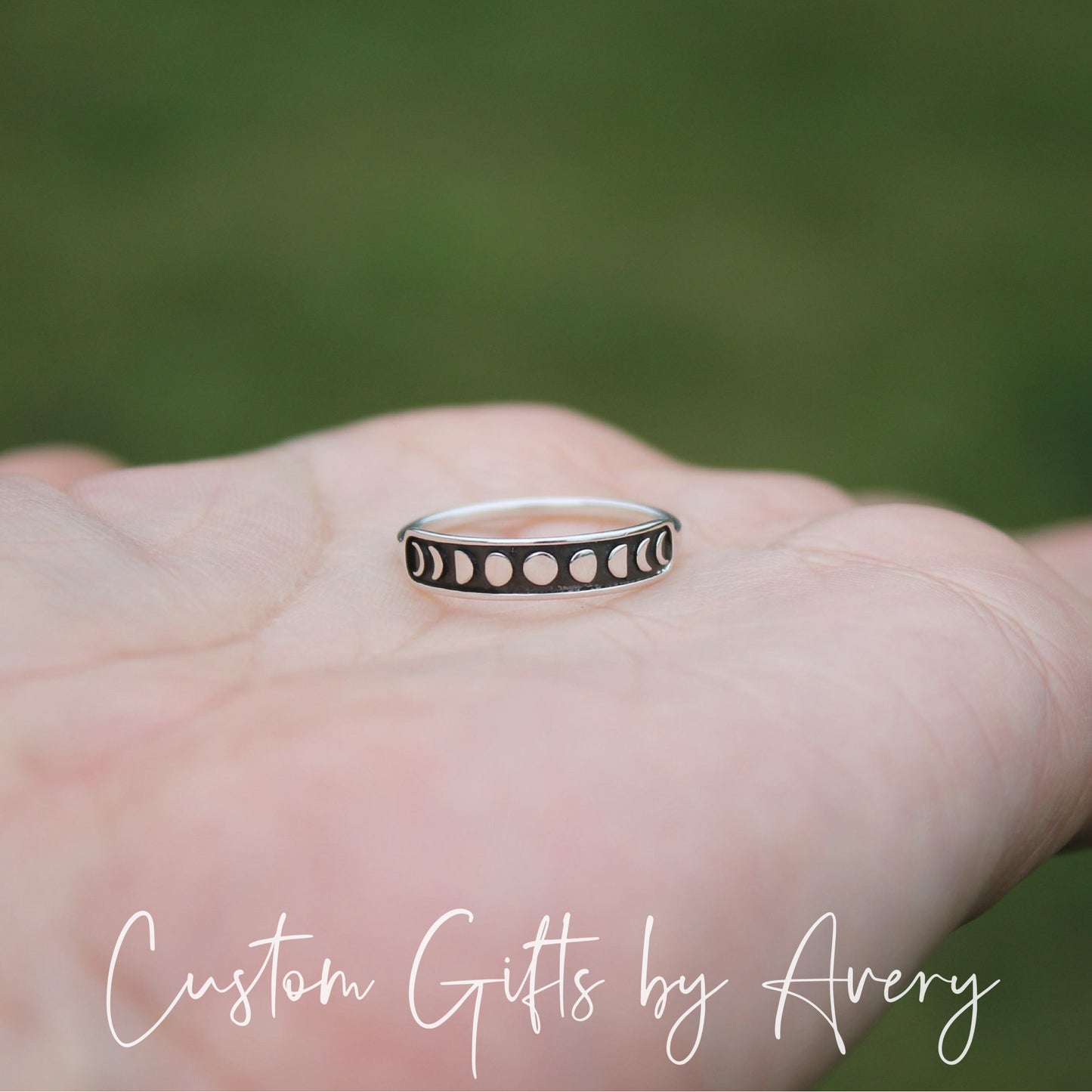 Sterling Silver Moon Phases Stacking Ring