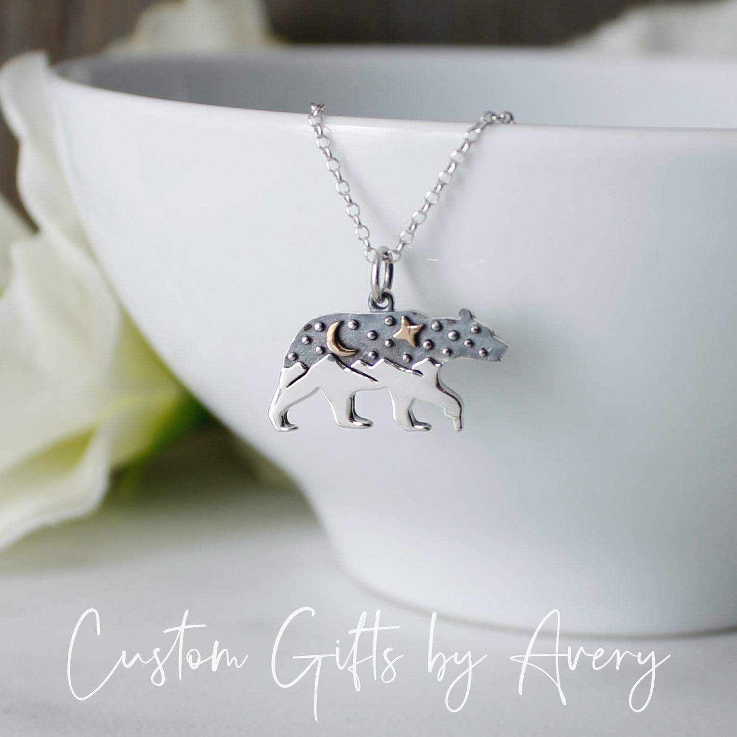 Sterling Silver Bear Mountain Necklace