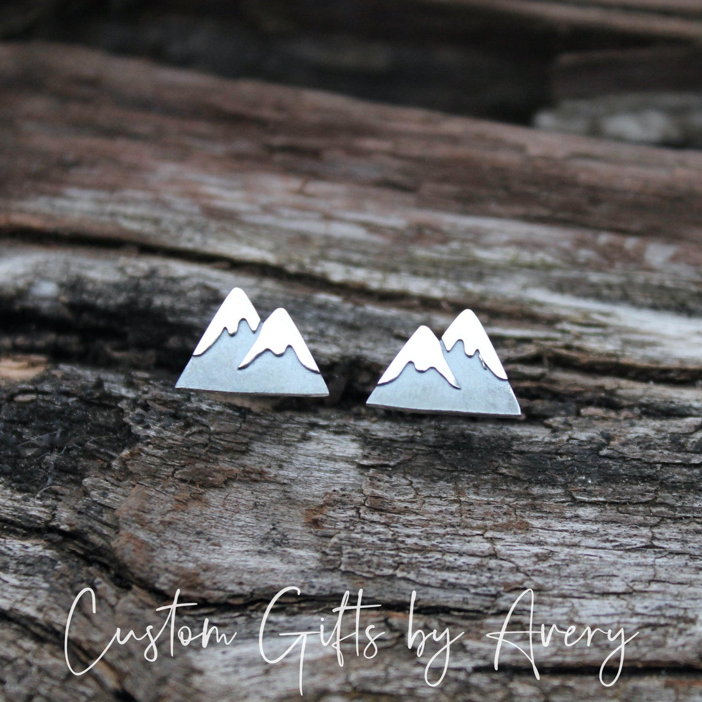 Sterling Silver Snow Capped Mountain Studs