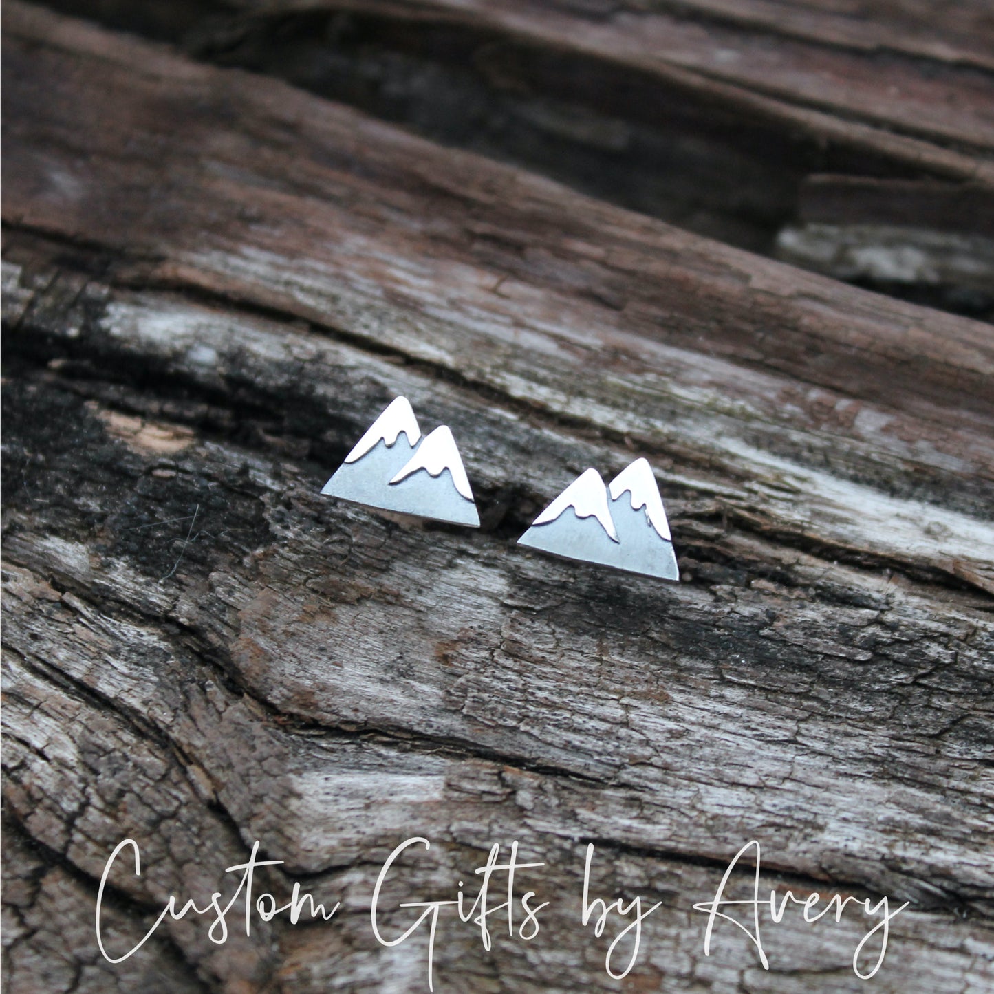 Sterling Silver Snow Capped Mountain Studs