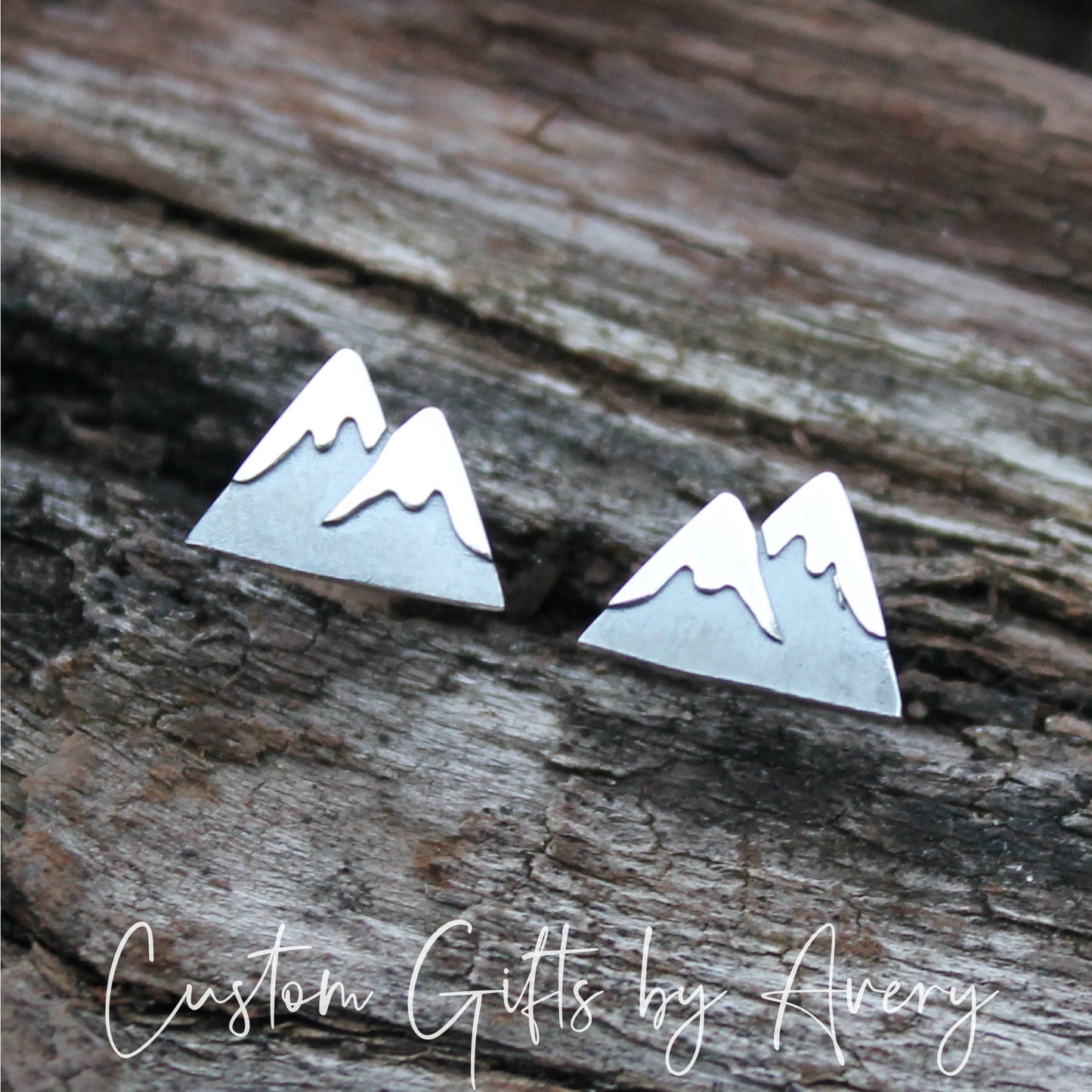 Sterling Silver Snow Capped Mountain Studs