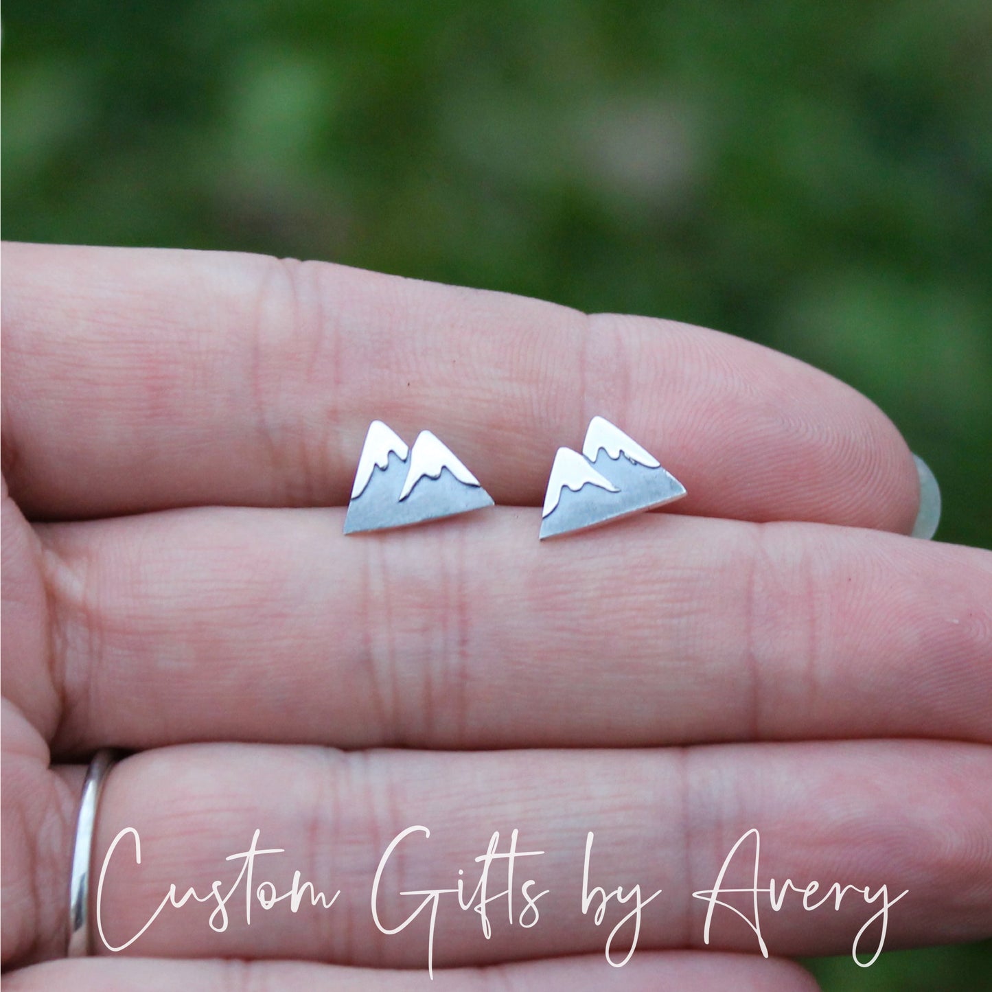 Sterling Silver Snow Capped Mountain Studs