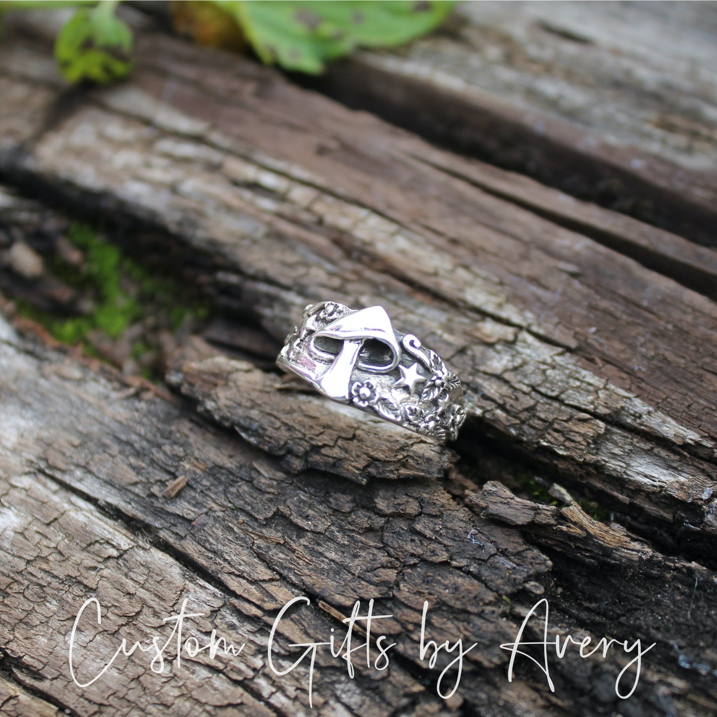 Sterling Silver Mushroom & Stars Ring