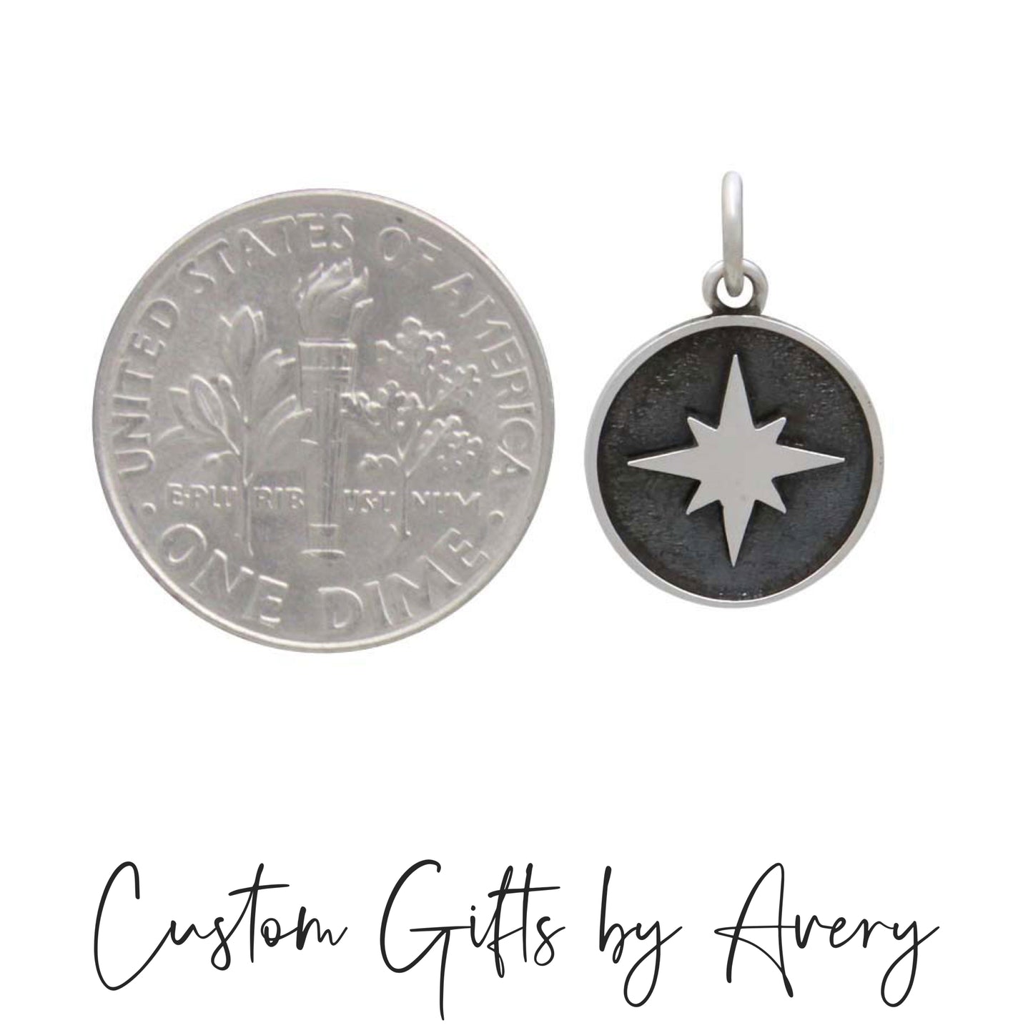 Sterling Silver North Star Coin Necklace