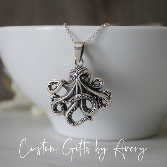 Sterling Silver Octopus Necklace