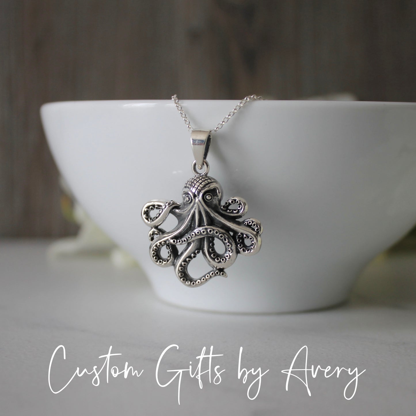 Sterling Silver Octopus Necklace