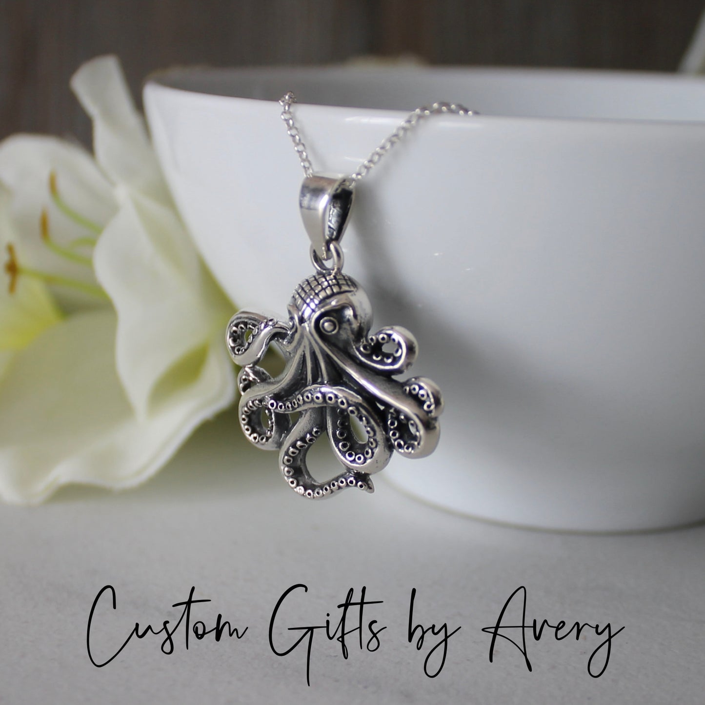 Sterling Silver Octopus Necklace