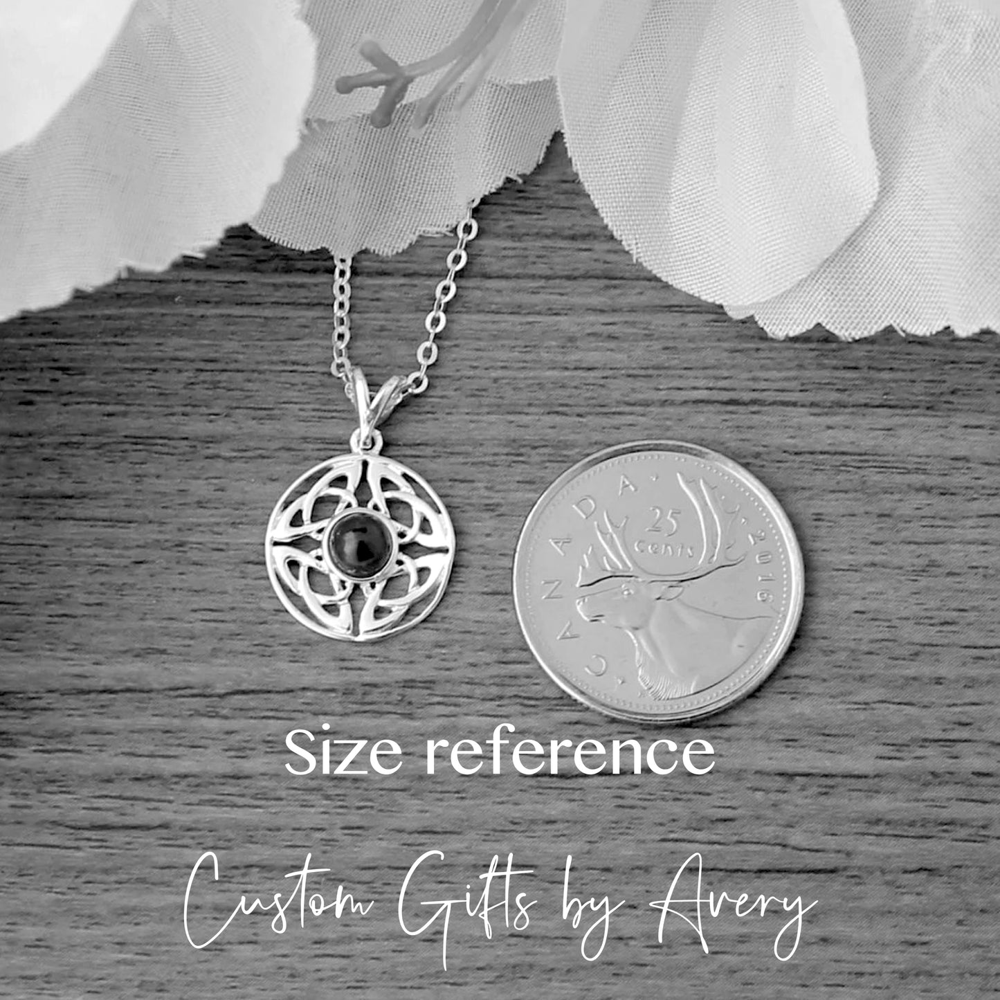 Sterling Silver Celtic Knot Necklace with Black Onyx