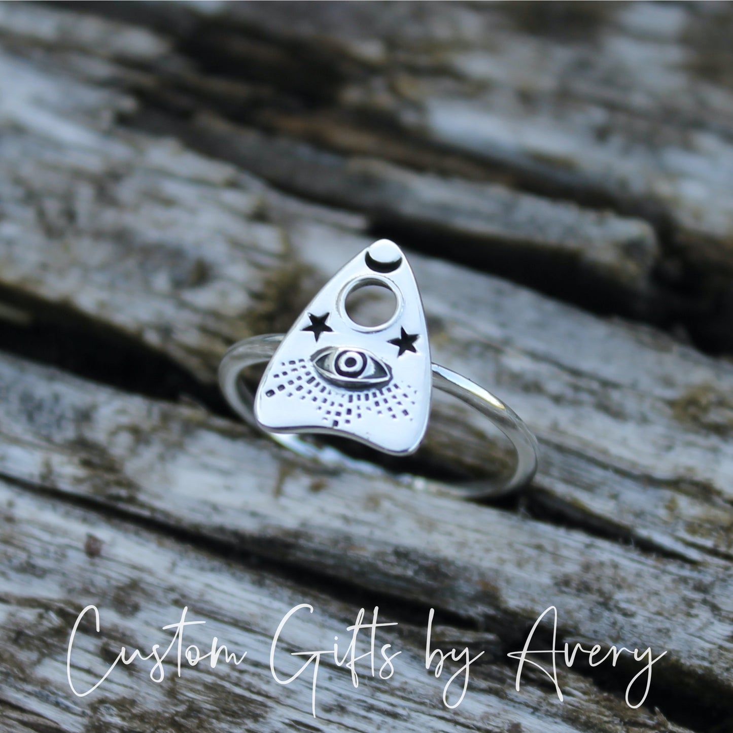 Sterling Silver Ouija Planchette Ring