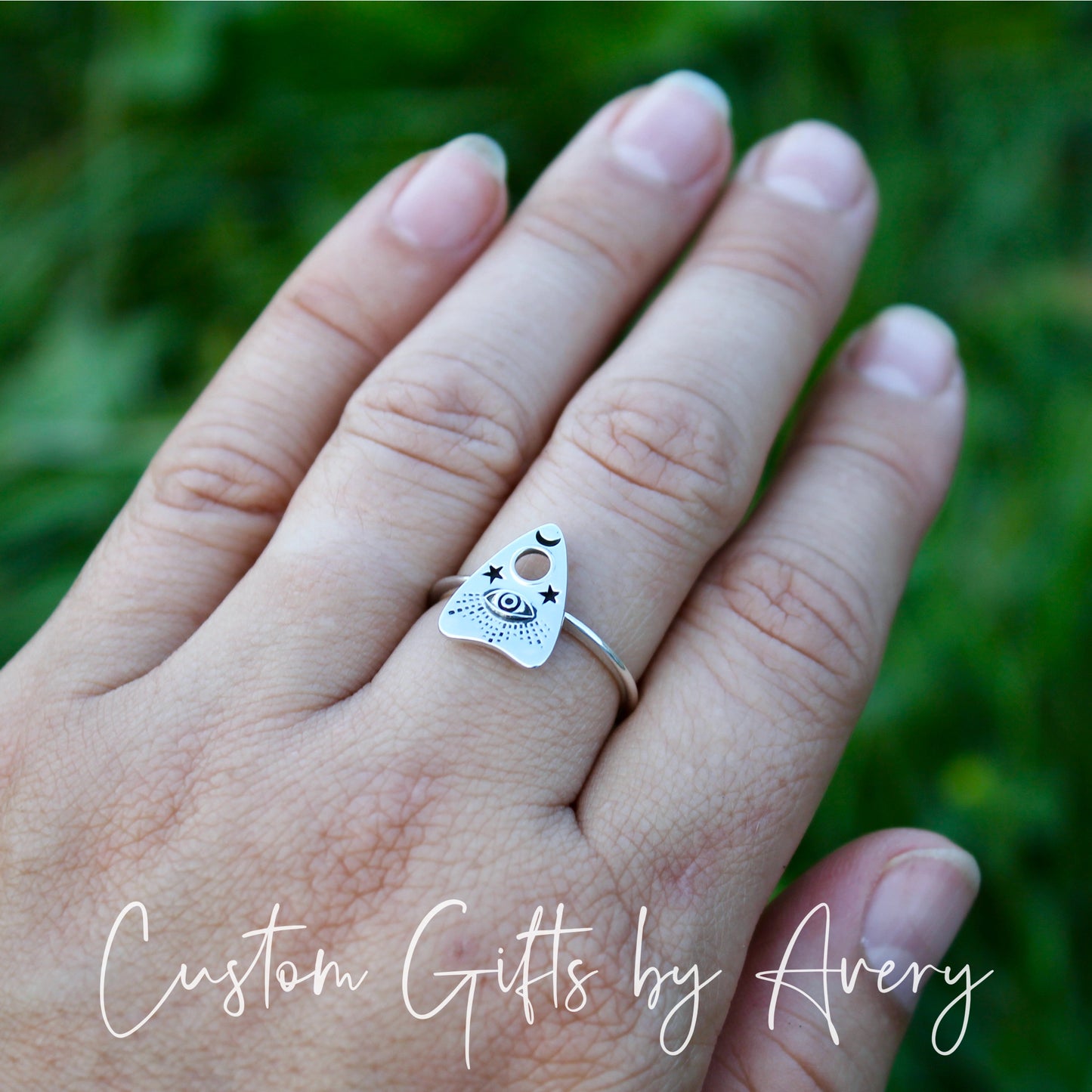 Sterling Silver Ouija Planchette Ring