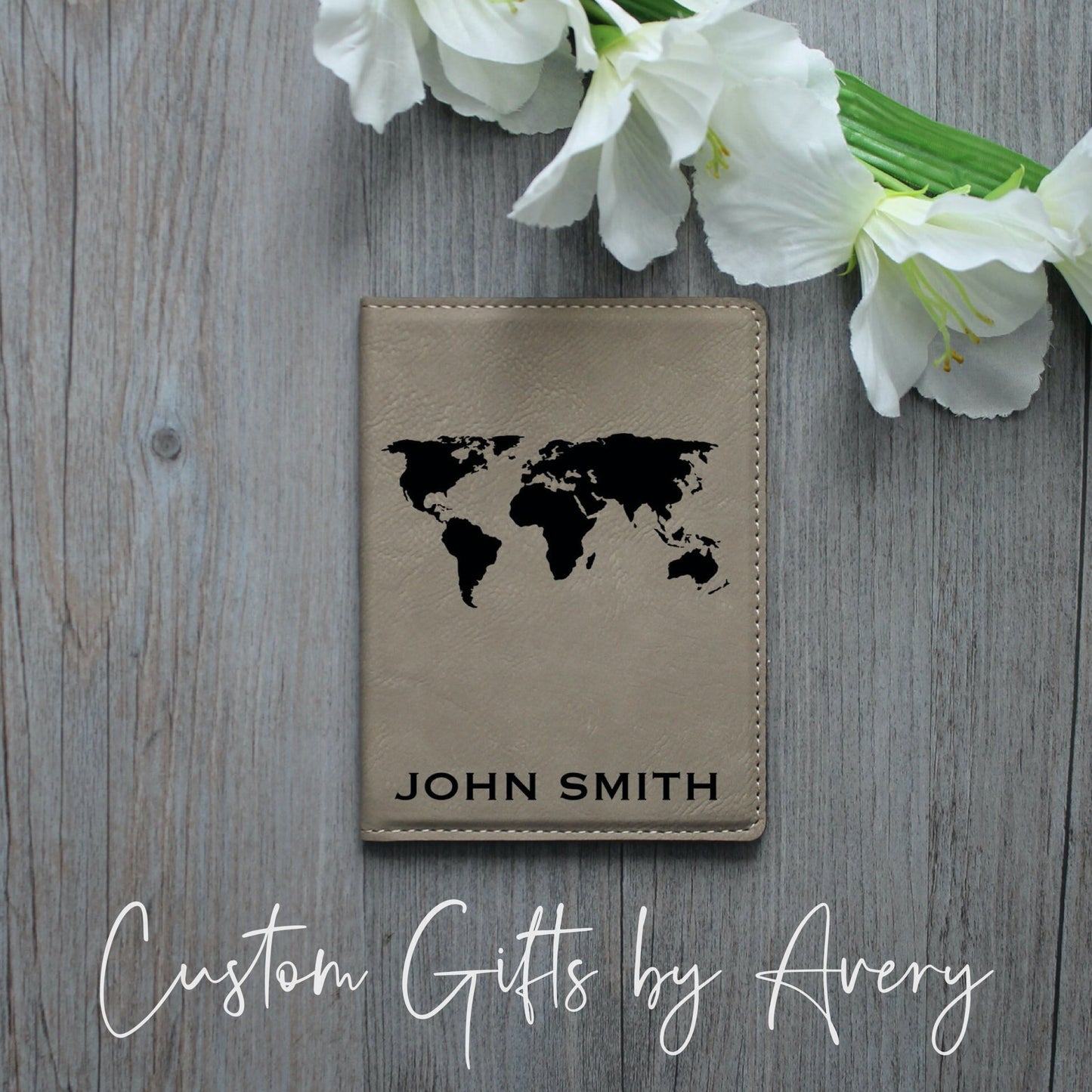 Personalized Leatherette Passport Cover