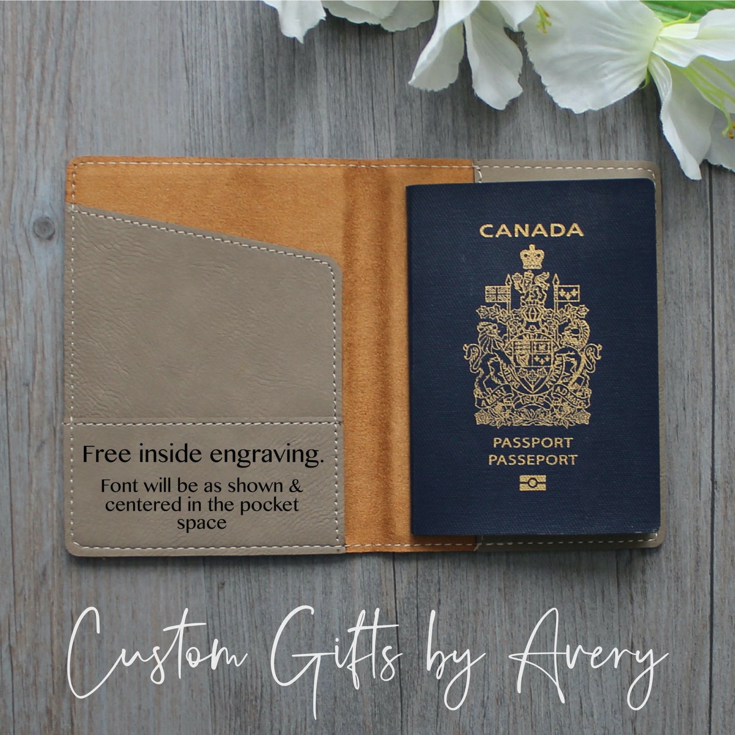 Personalized Leatherette Passport Cover