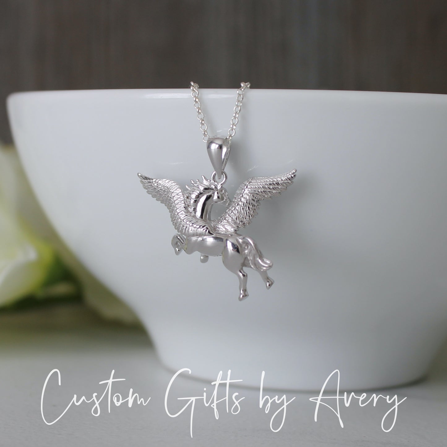 Sterling Silver Pegasus Necklace