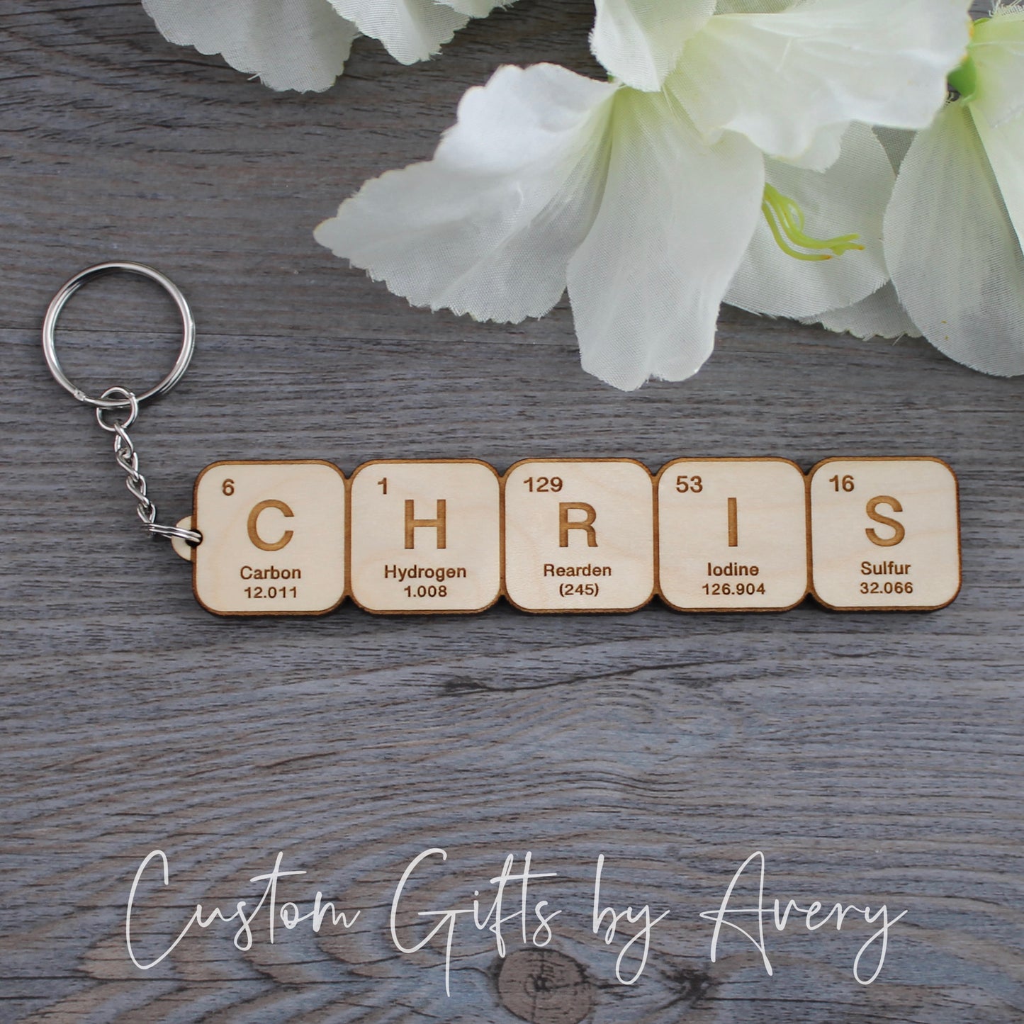 Personalized Periodic Table of Elements Key Chain