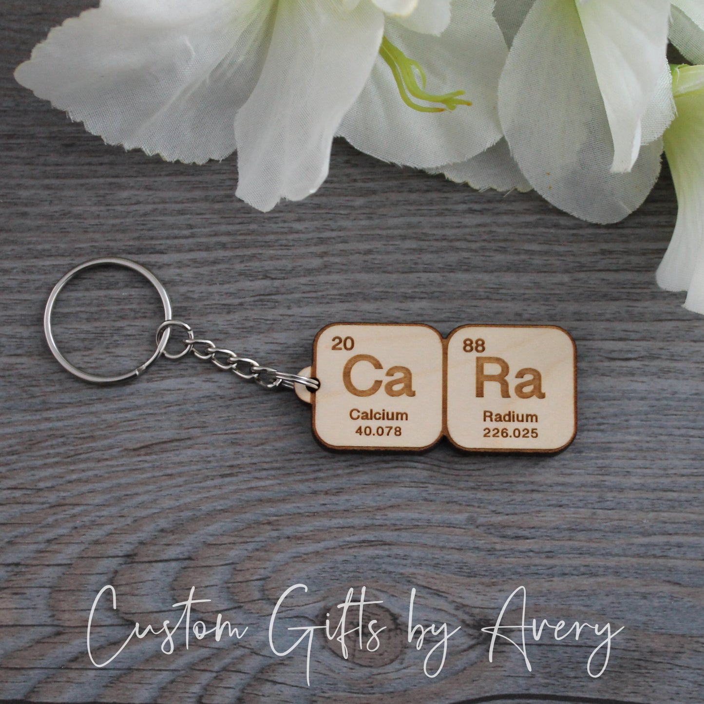 Personalized Periodic Table of Elements Key Chain