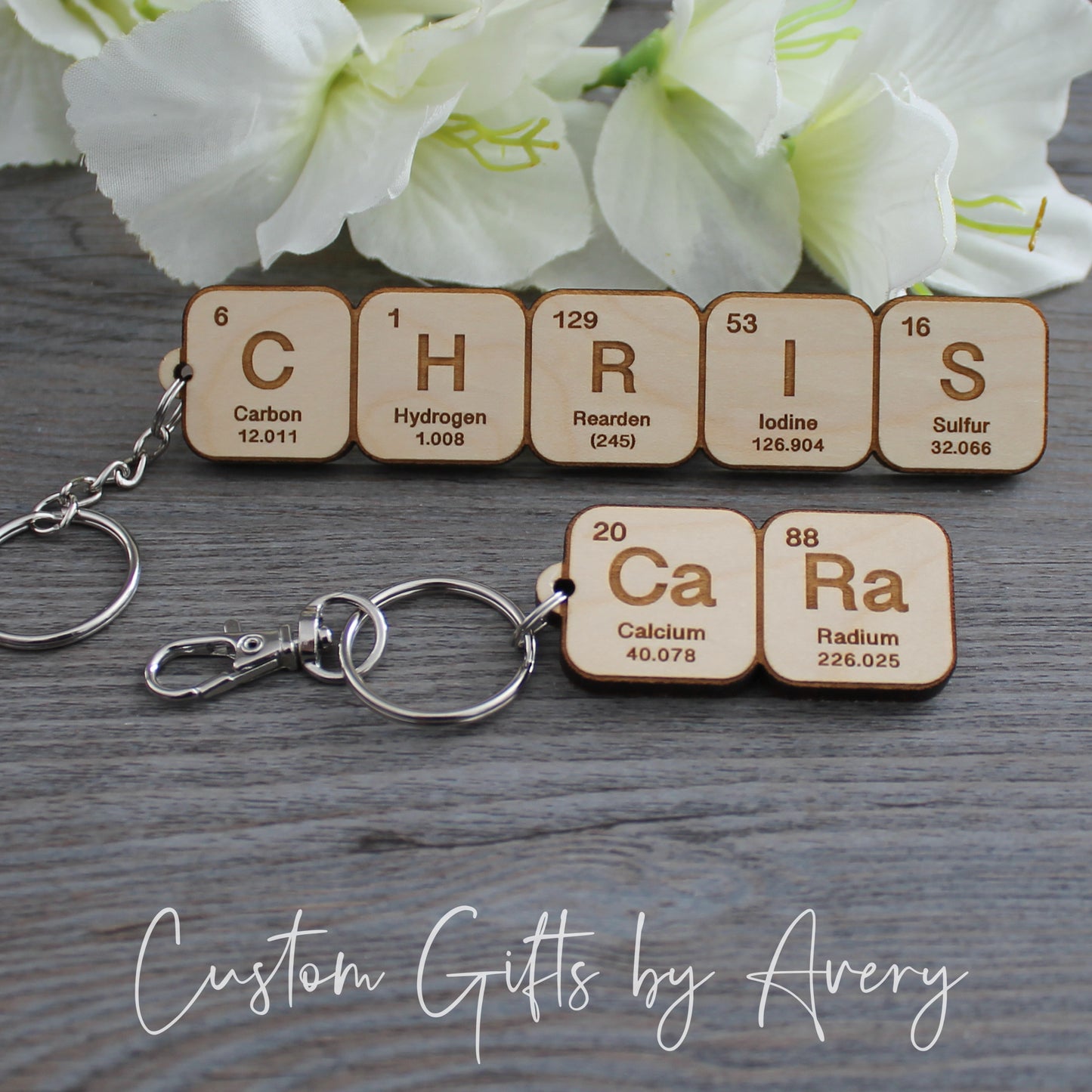 Personalized Periodic Table of Elements Key Chain