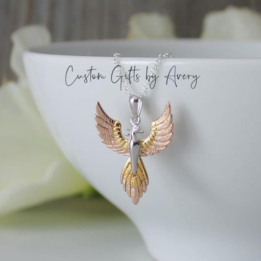 Sterling Silver & Gold Phoenix Necklace