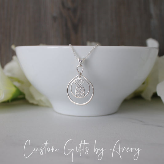 Sterling Silver Infinity Pineapple Necklace