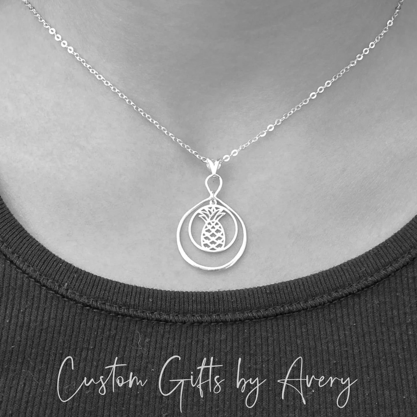 Sterling Silver Infinity Pineapple Necklace