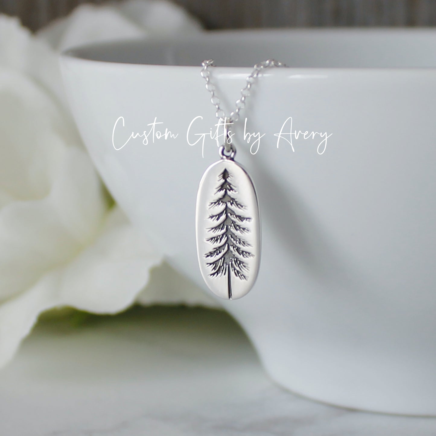 Sterling Silver Pine Tree Necklace