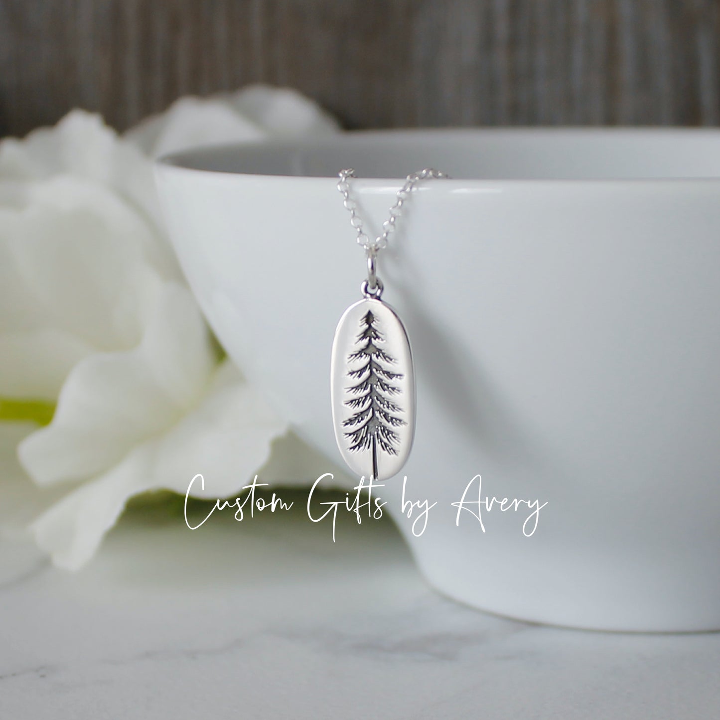 Sterling Silver Pine Tree Necklace