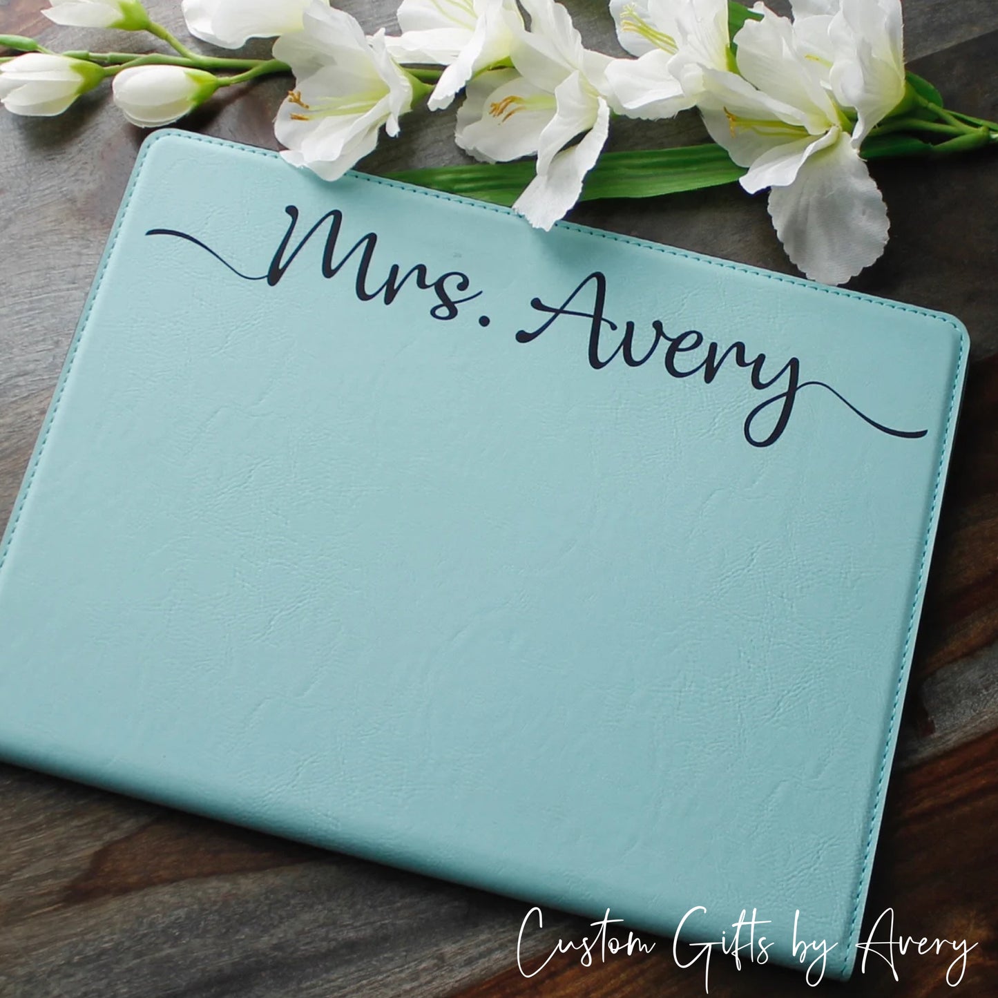 Personalized Leatherette Portfolio ~ Scripted Name