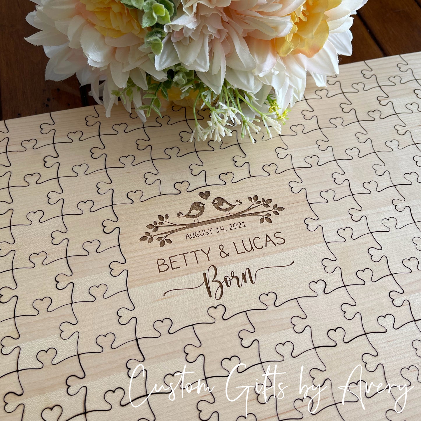 Personalized Wedding Puzzle ~ Love Birds