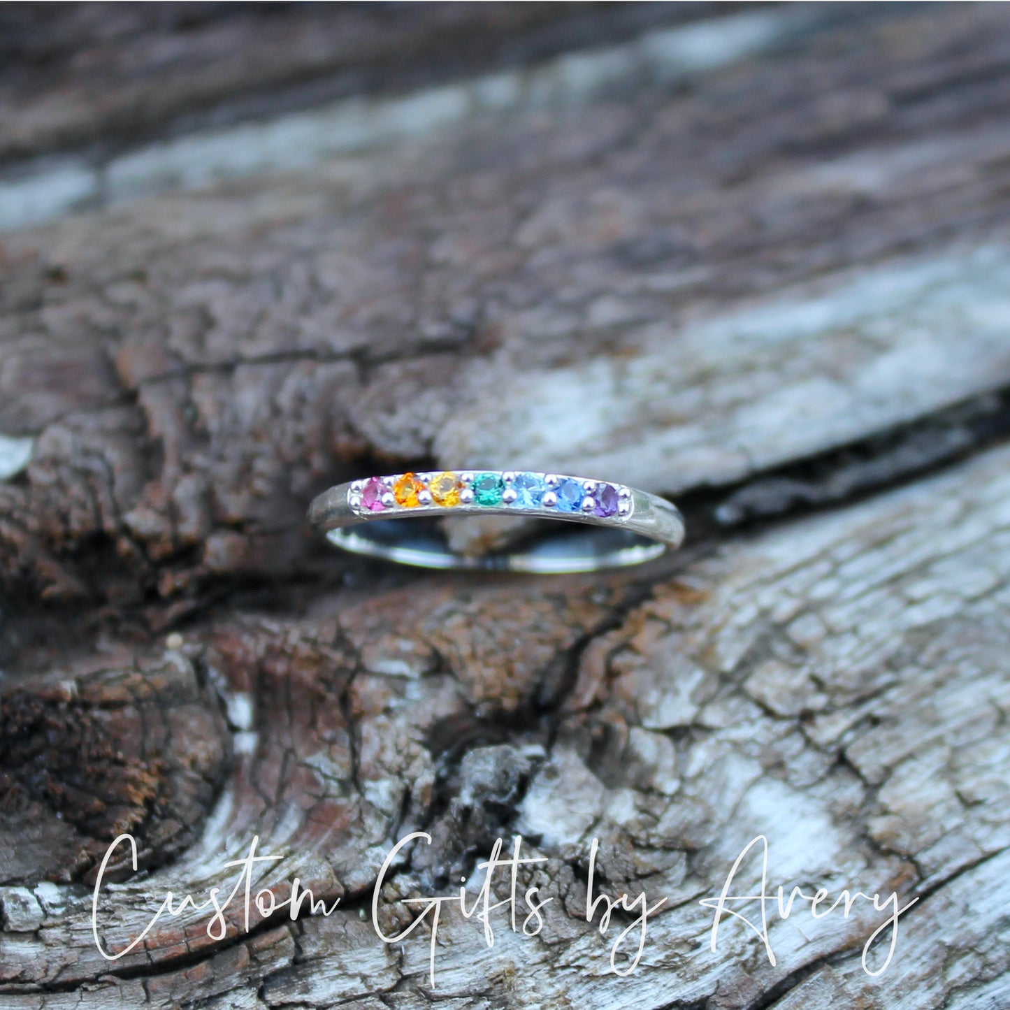 Sterling Silver Rainbow Ring