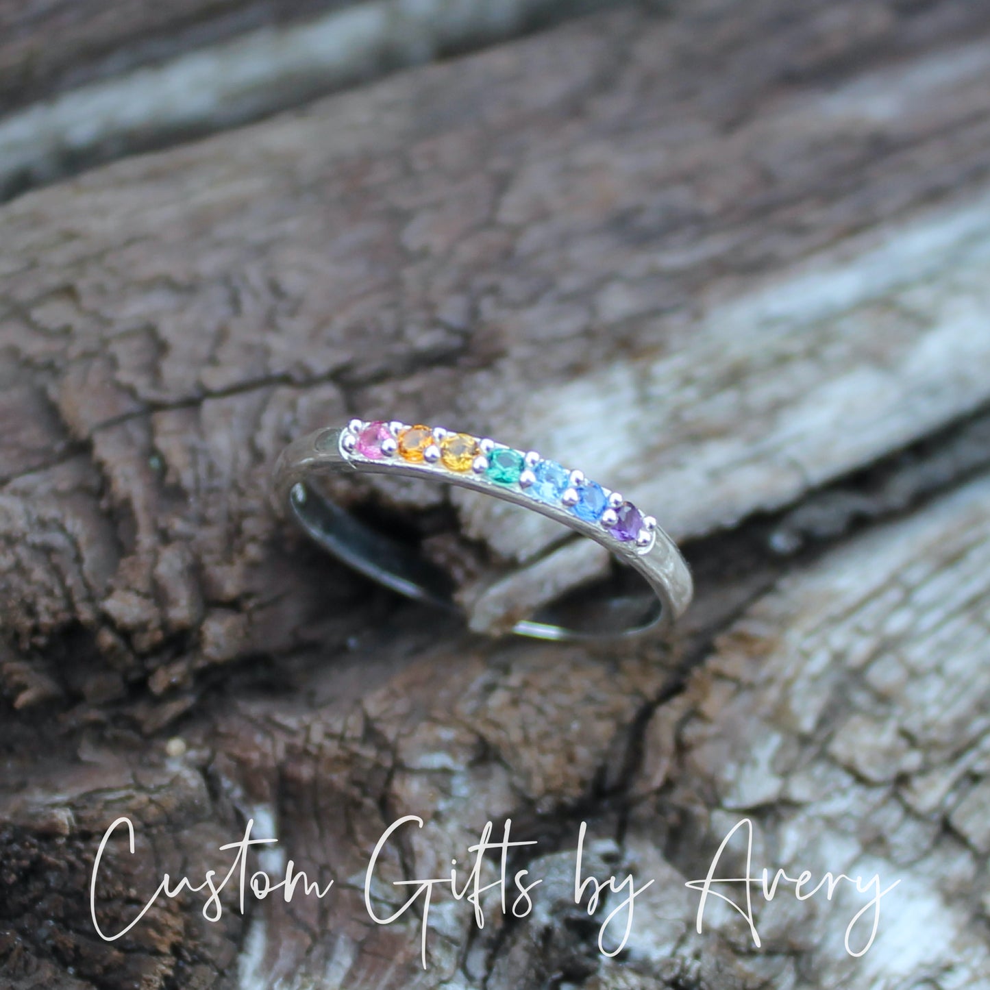 Sterling Silver Rainbow Ring