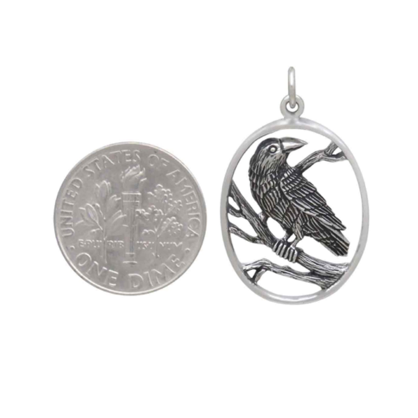 Sterling Silver Raven Necklace