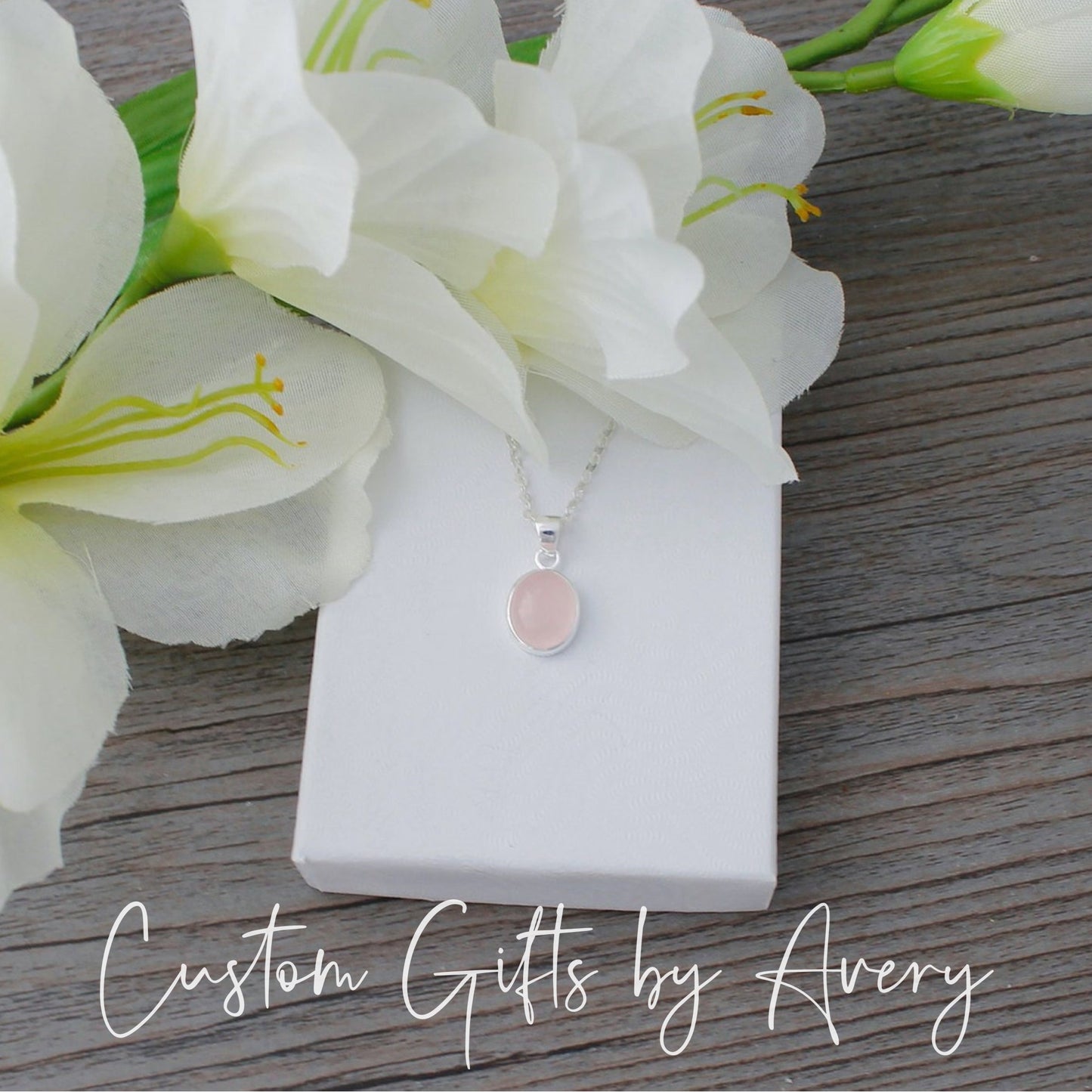 Sterling Silver & Rose Quartz Necklace