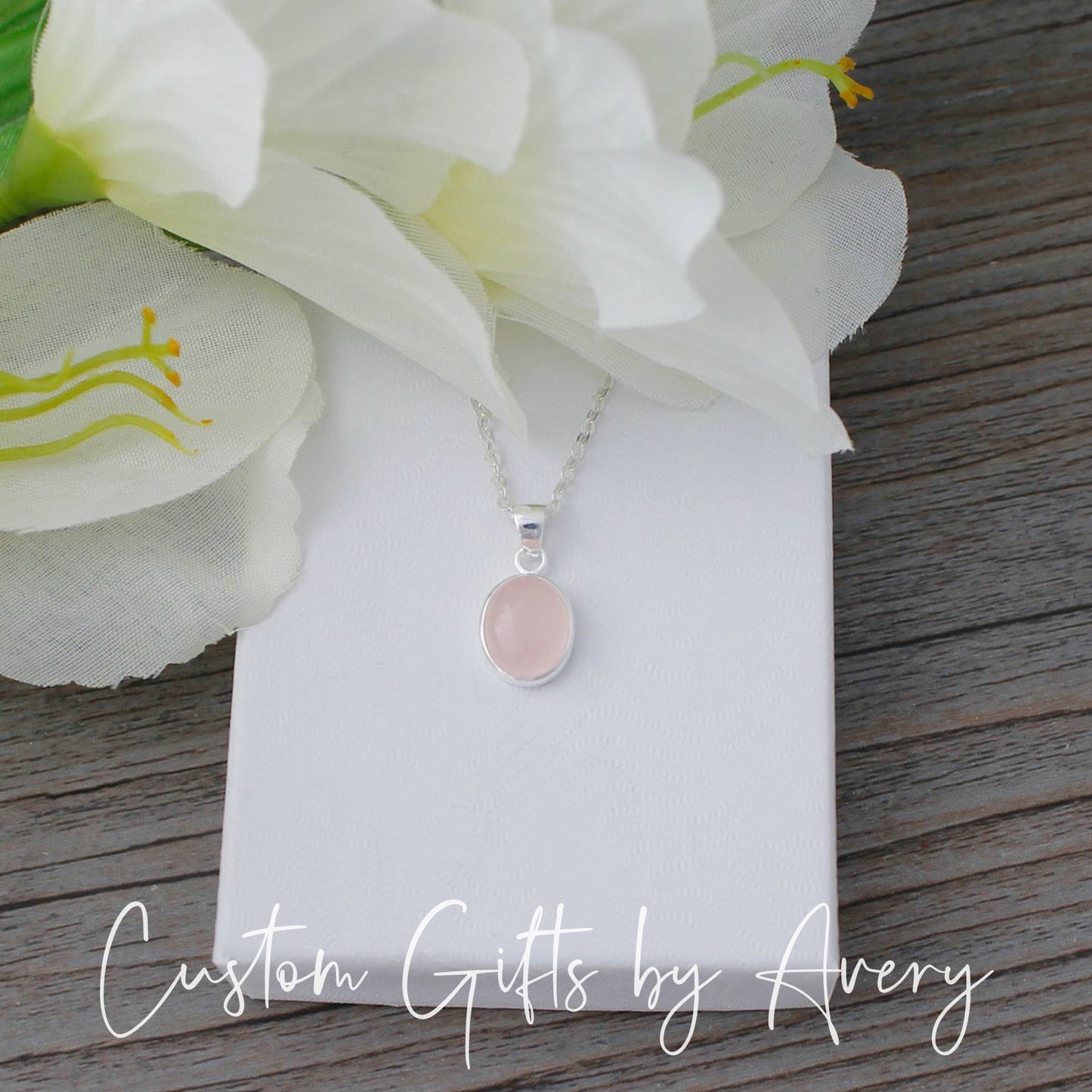 Sterling Silver & Rose Quartz Necklace