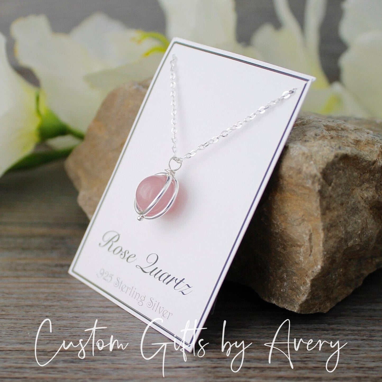 Madagascar Rose Quartz Gemstone Necklace