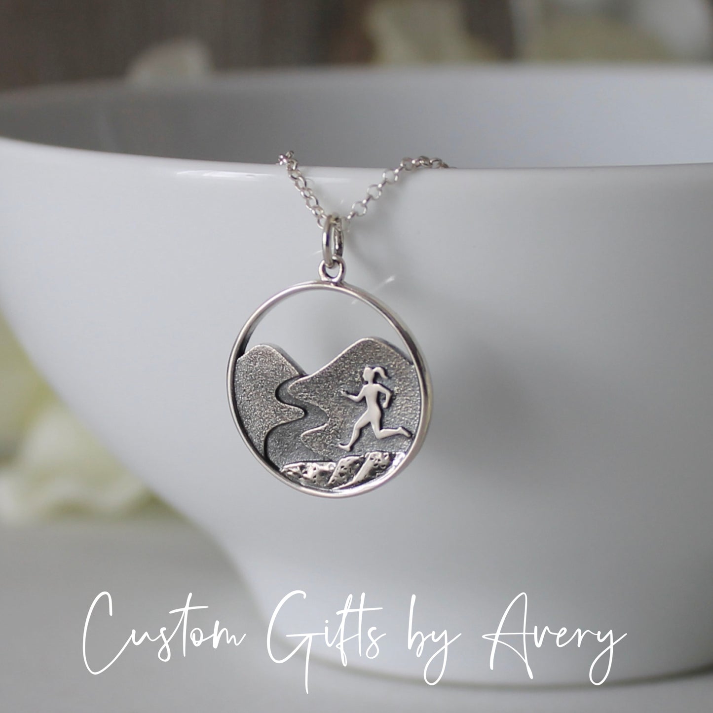 Sterling Silver Runner Necklace