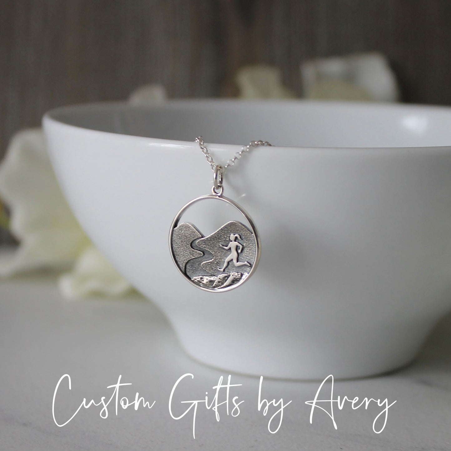 Sterling Silver Runner Necklace