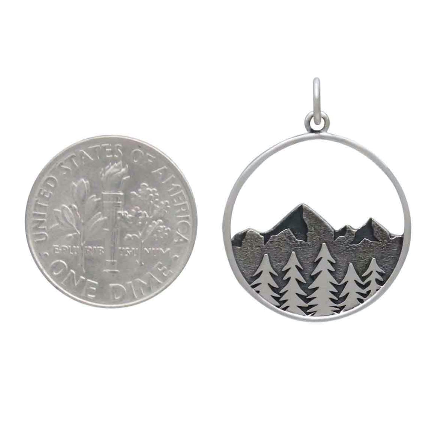Sterling Silver Forest Mountain Necklace