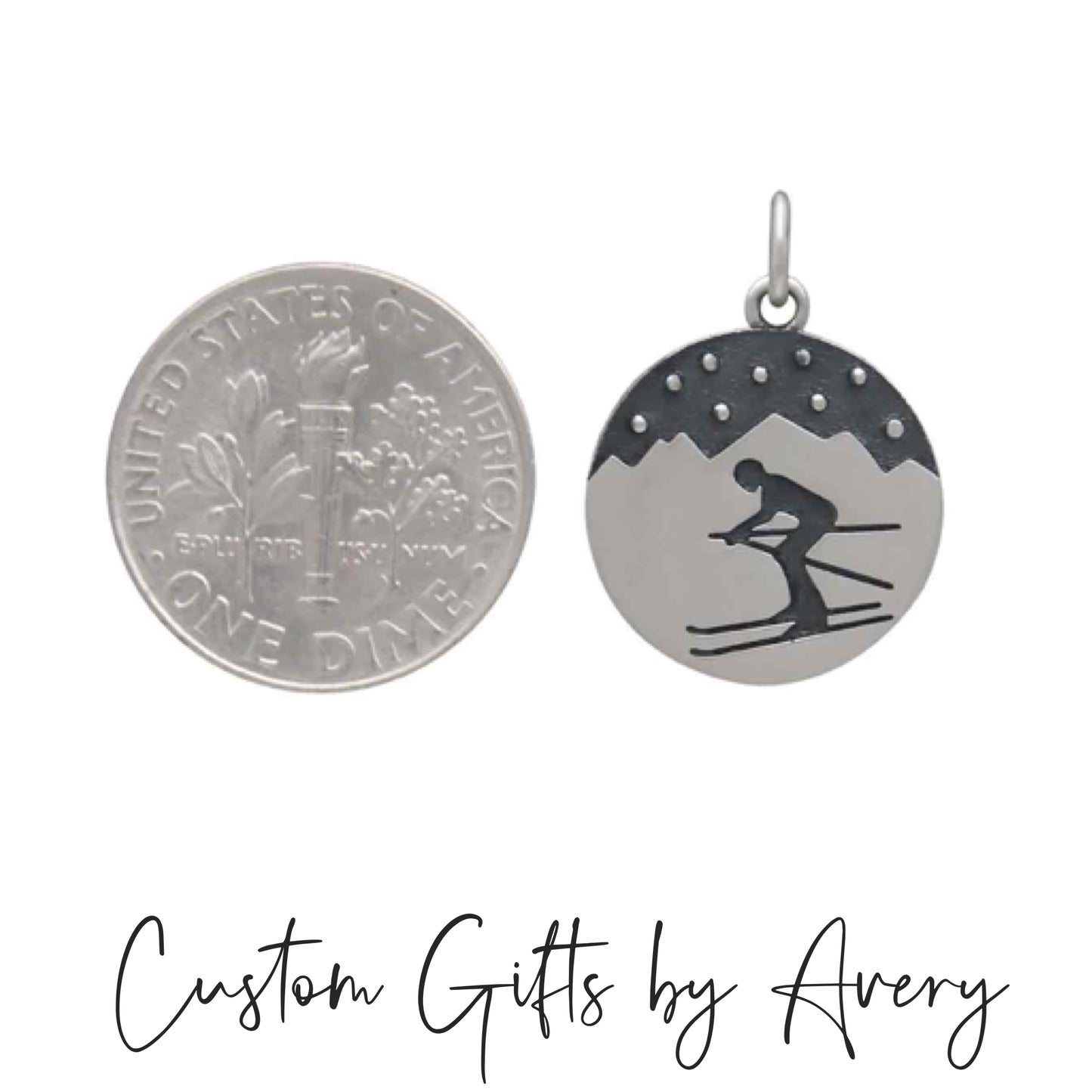 Sterling Silver Skier Necklace