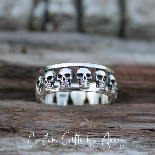 Sterling Silver Skulls Ring