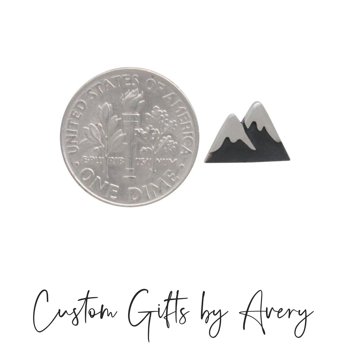 Sterling Silver Snow Capped Mountain Studs