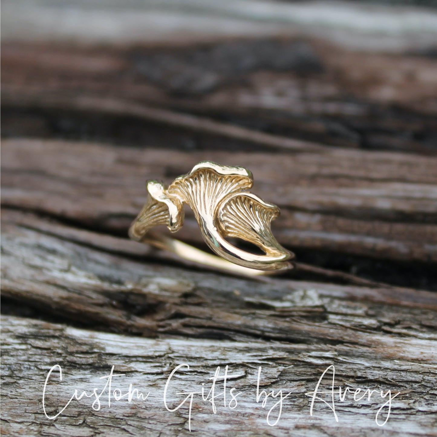 Bronze Chanterelle Mushroom Ring