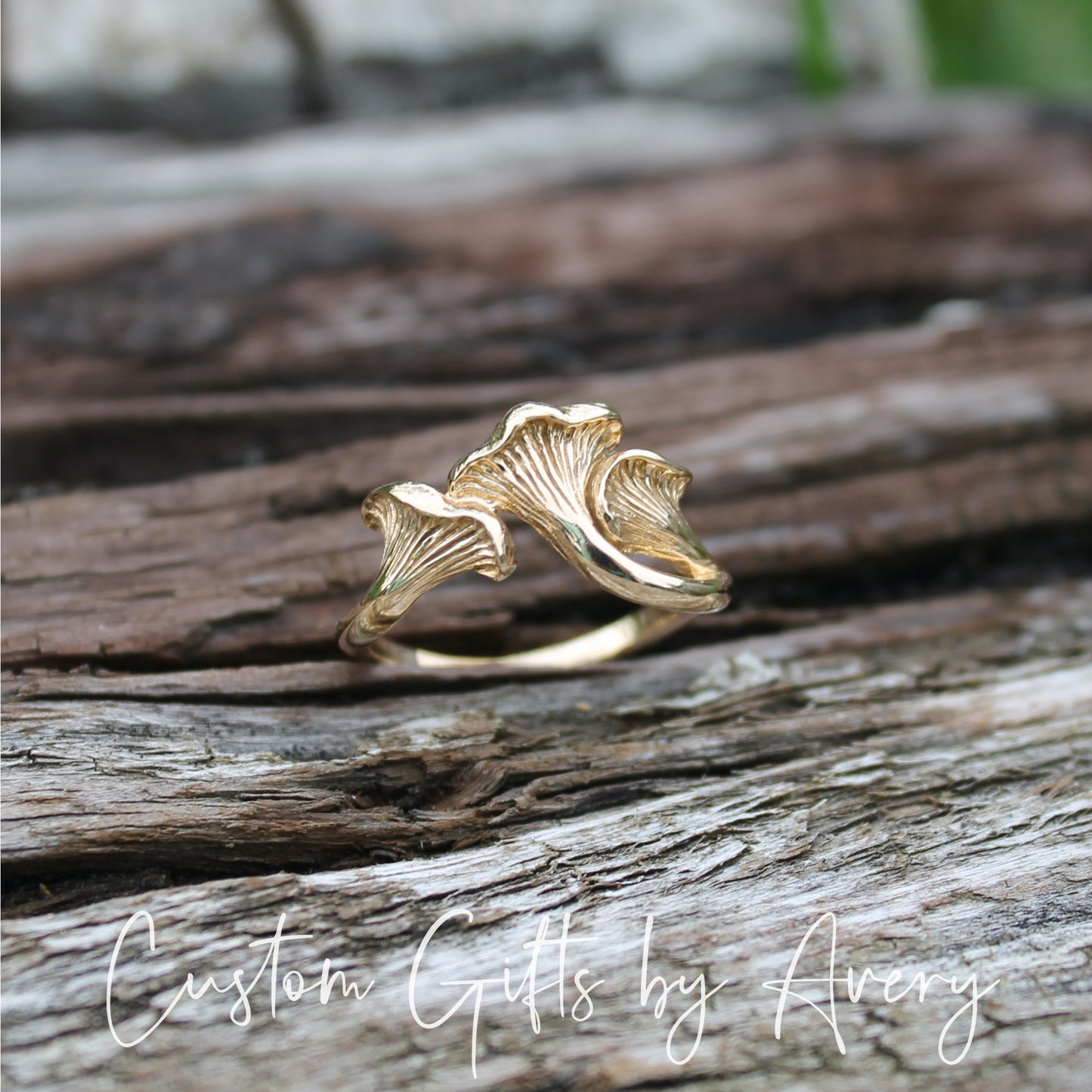 Bronze Chanterelle Mushroom Ring