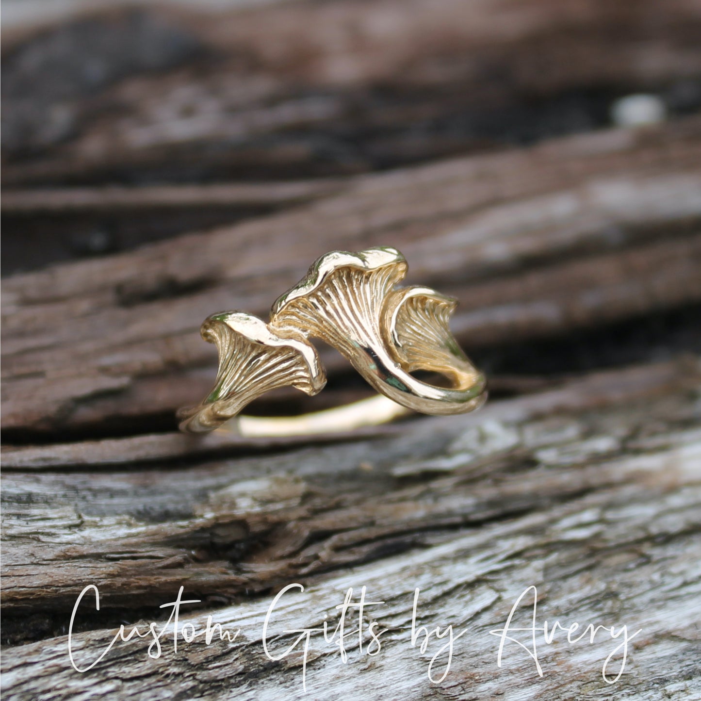 Bronze Chanterelle Mushroom Ring