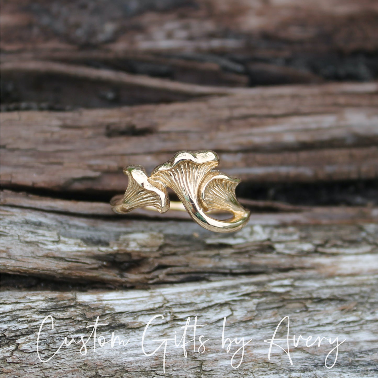 Bronze Chanterelle Mushroom Ring