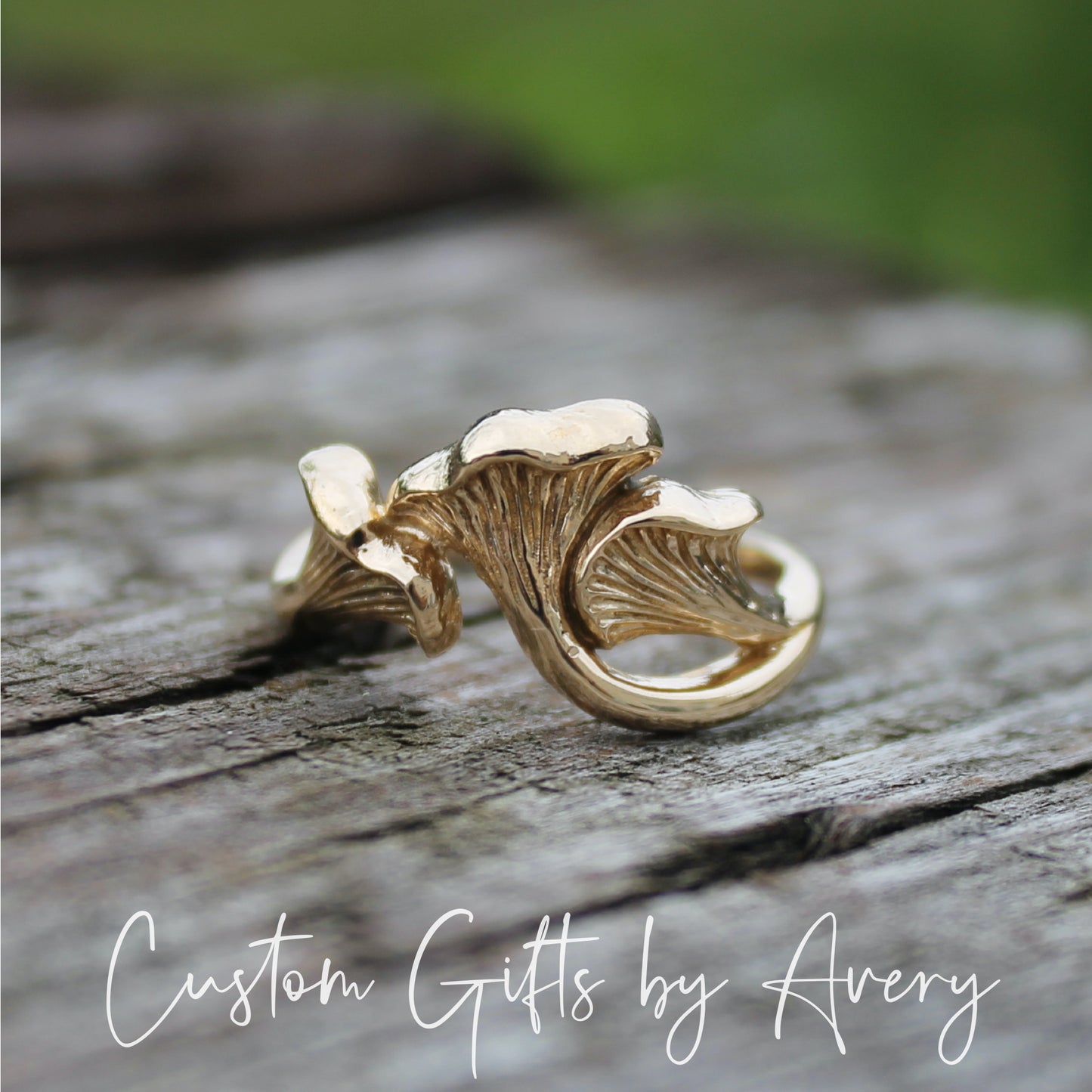 Bronze Chanterelle Mushroom Ring