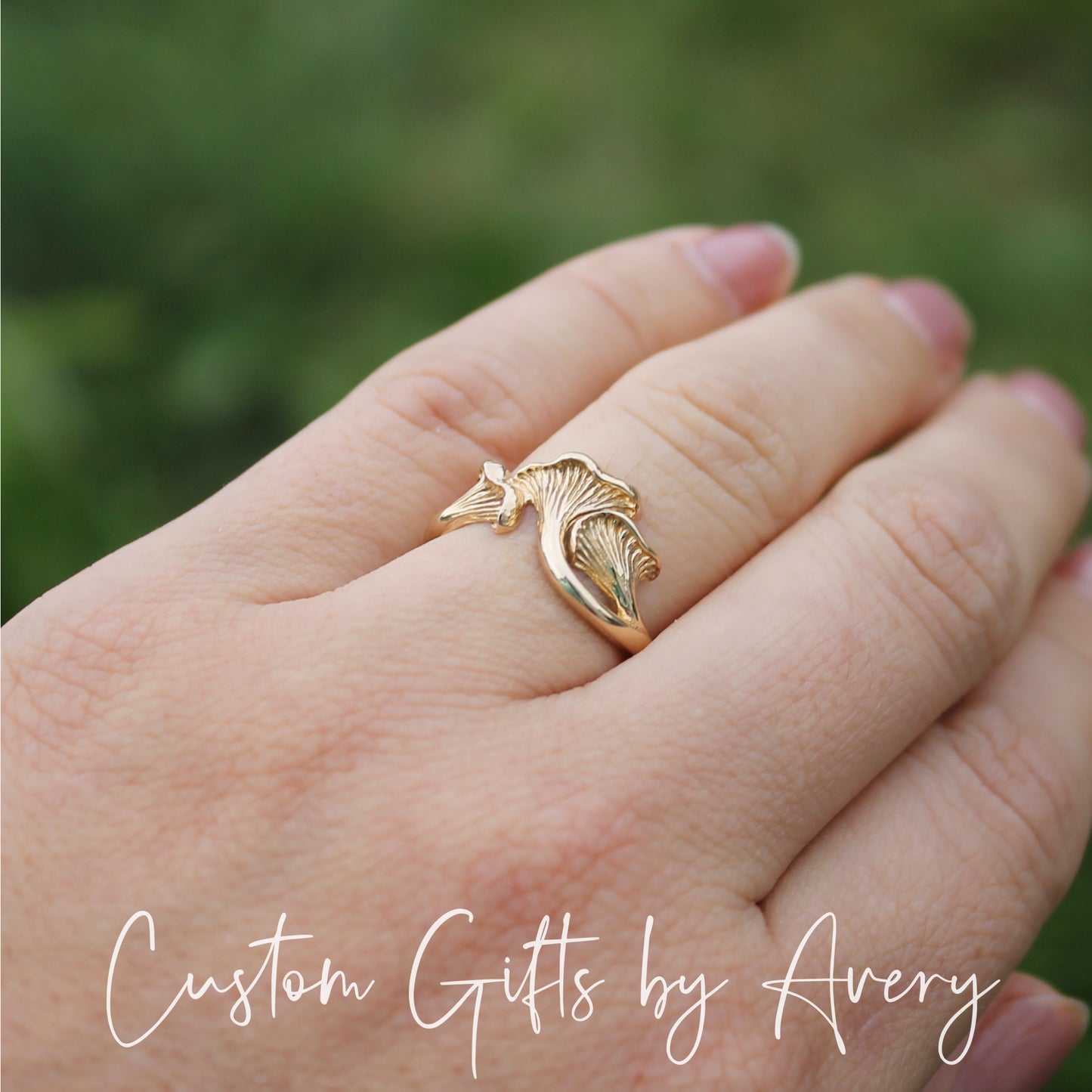 Bronze Chanterelle Mushroom Ring