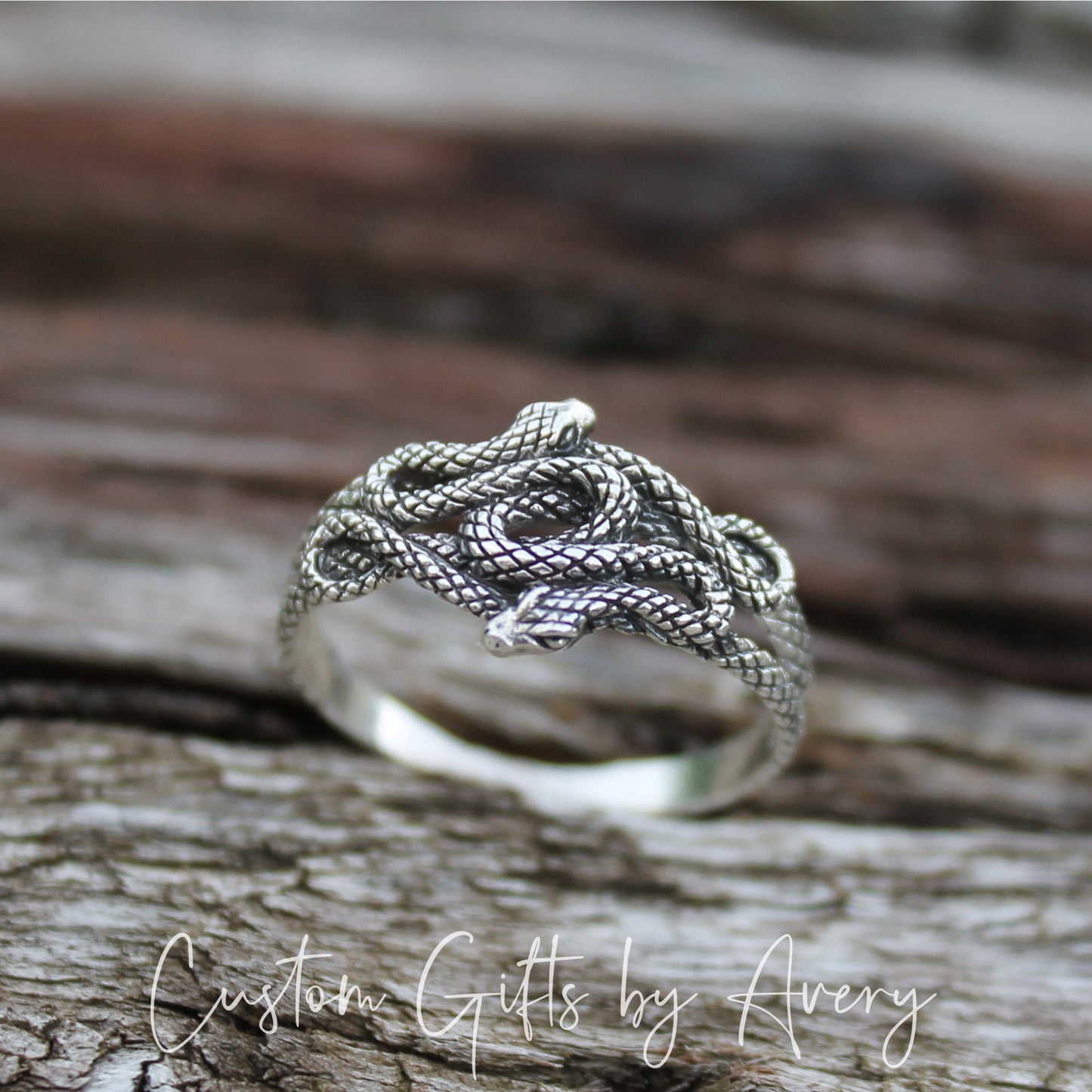 Small Sterling Silver Snake Nest Ring