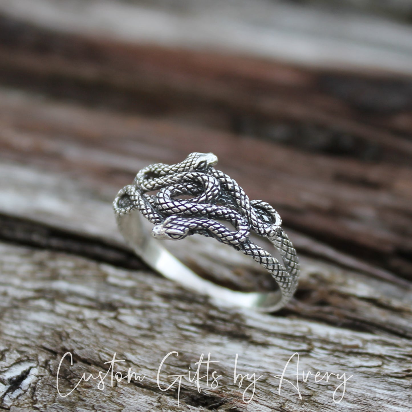 Small Sterling Silver Snake Nest Ring