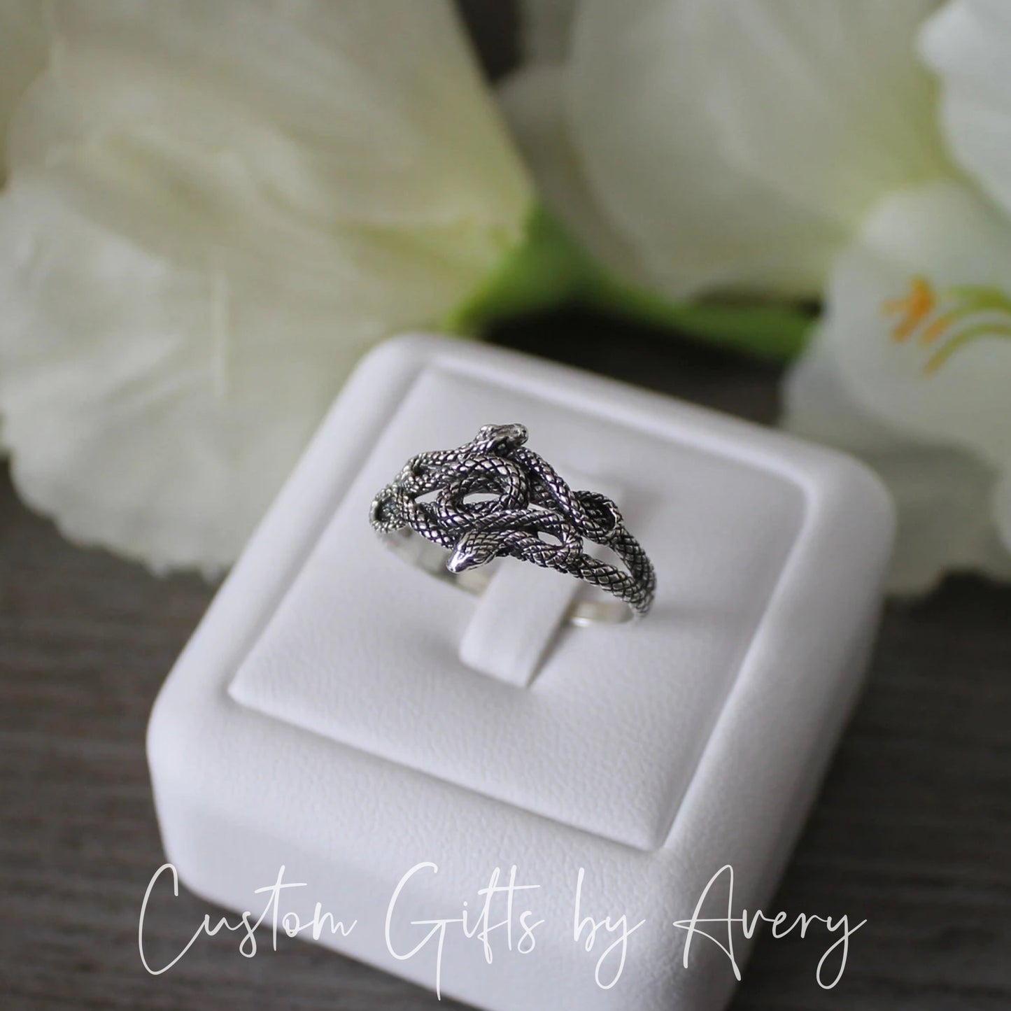 Small Sterling Silver Snake Nest Ring