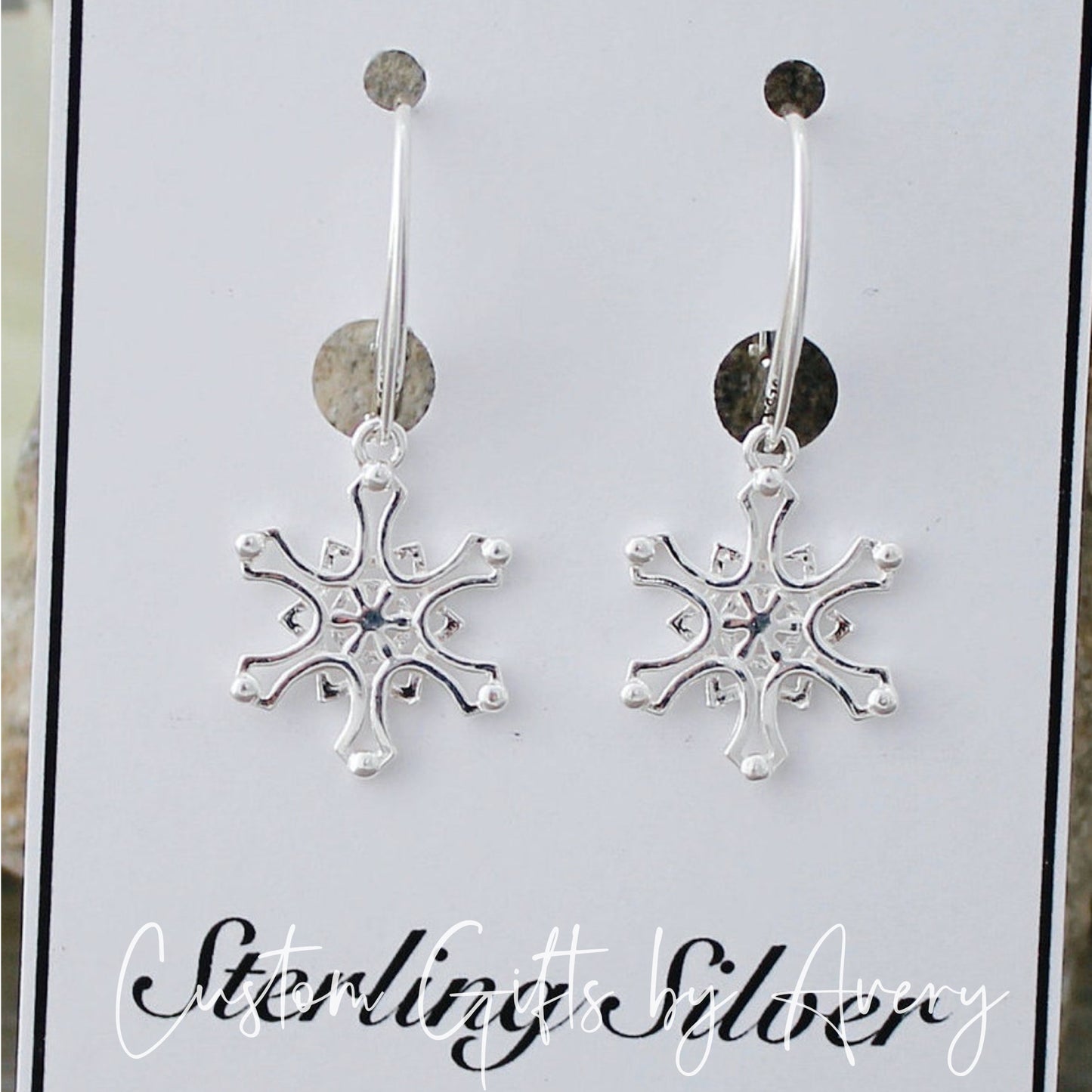 Sterling Silver Snowflake Earrings