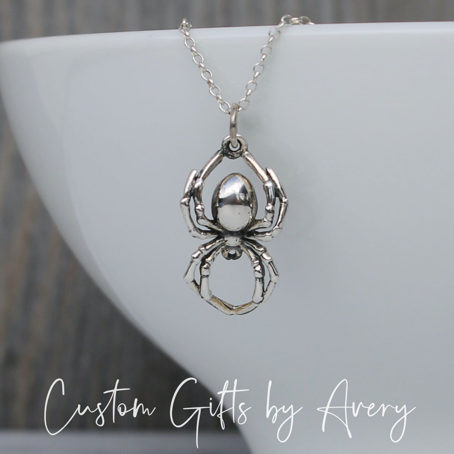 Sterling Silver Spider Necklace